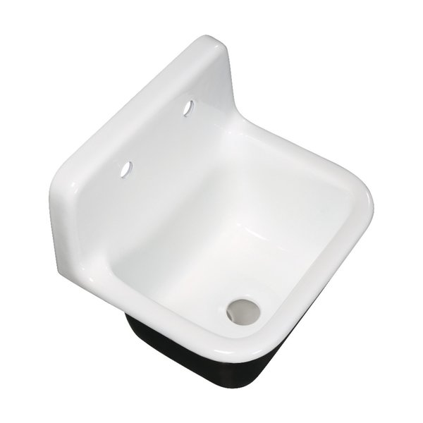 Fauceture Wall Mount Kitchen Sink, Wall Mount Mount, White Finish GCKWS221822